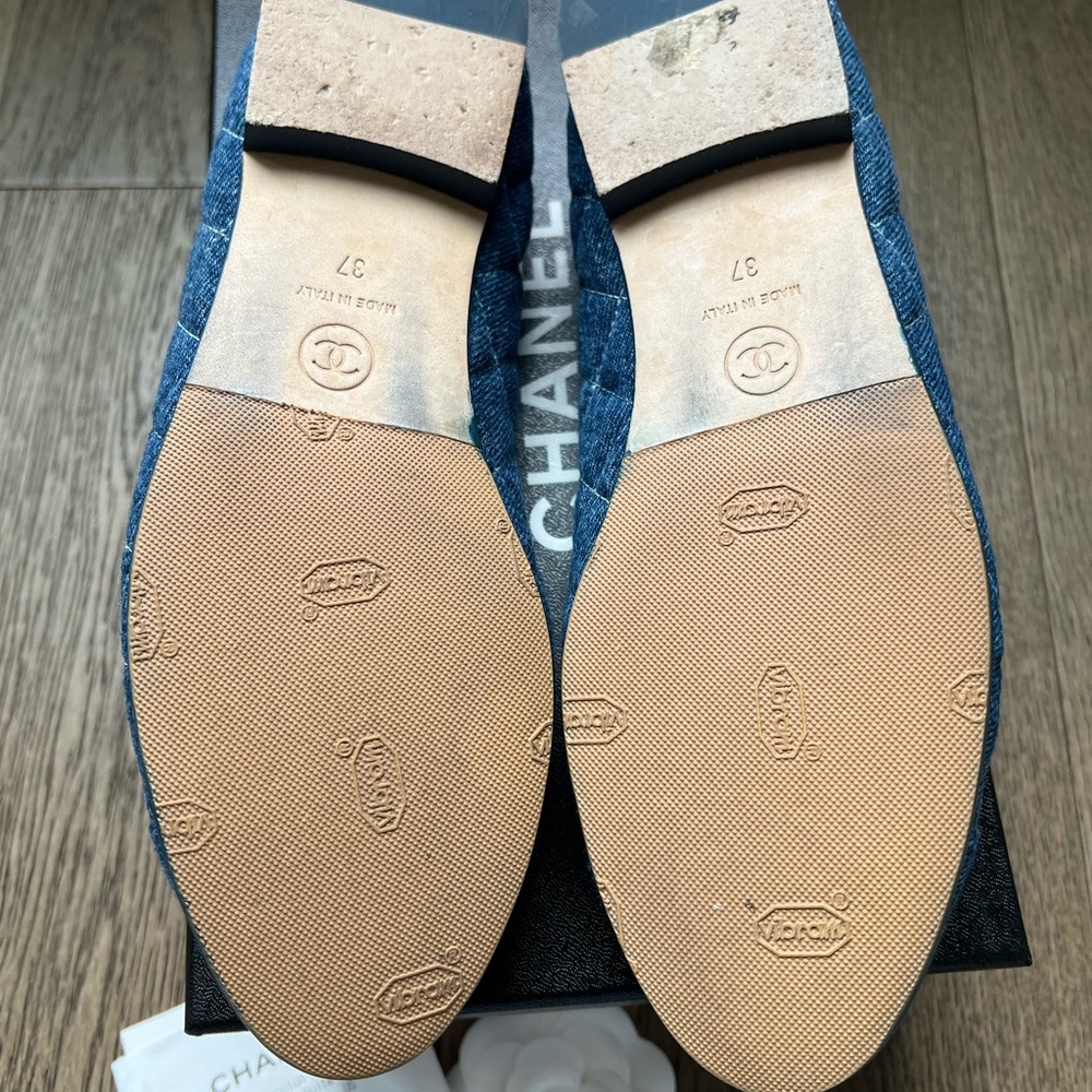 Chanel denim ballet flats 26P size 37 - Picture 11 of 13